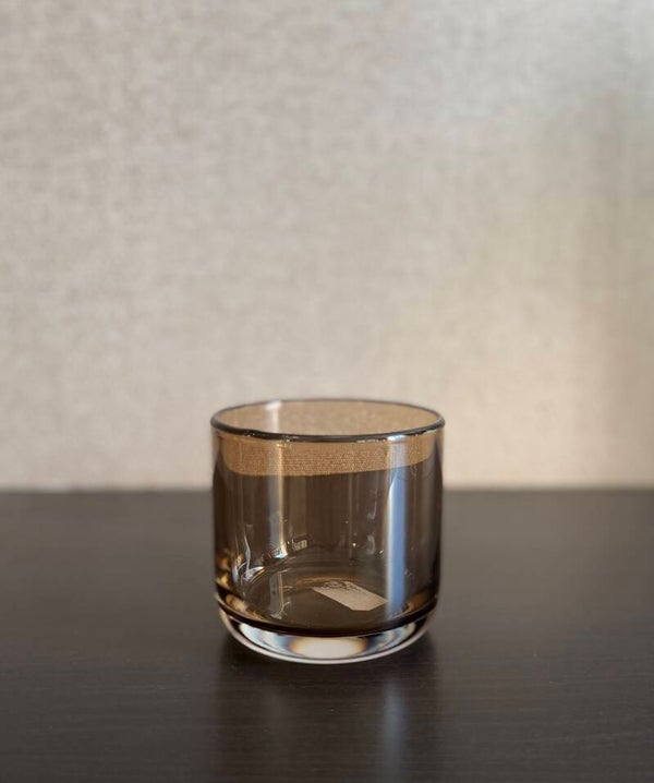 Bruine glazen theelichthouder