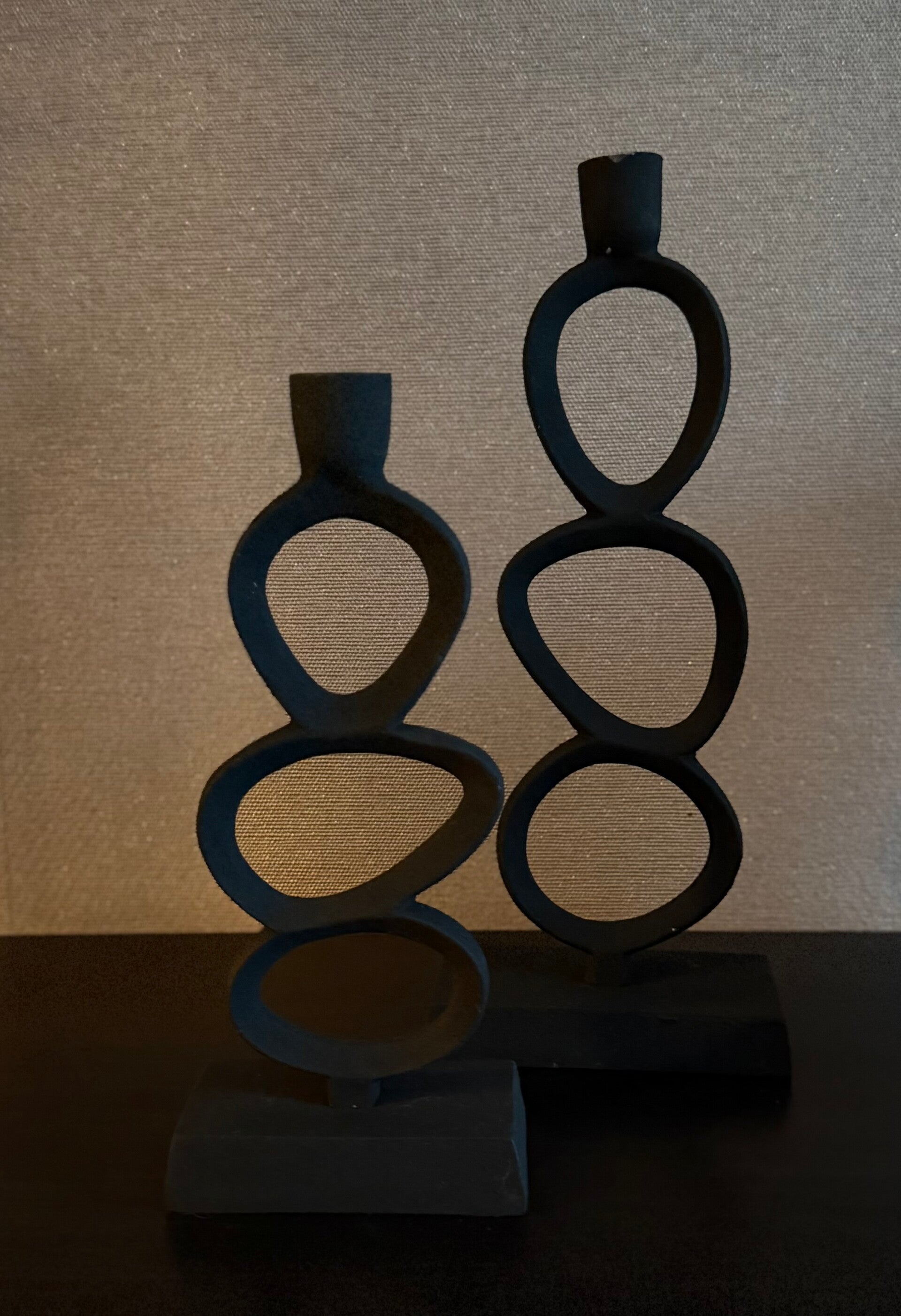 Zwarte kandelaars set van twee staal – modern design