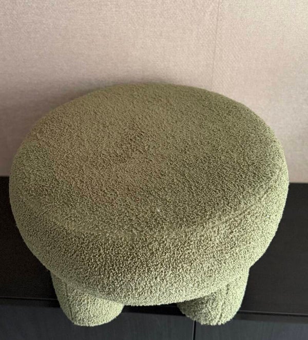 Mushroom poef - teddy groen