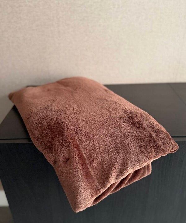 Zachte plaid in roestbruine tint