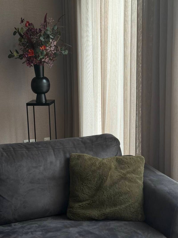 Groen fluffy sierkussen- 30 x 45 cm