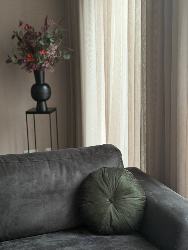 Groen- rond sierkussen 35 cm