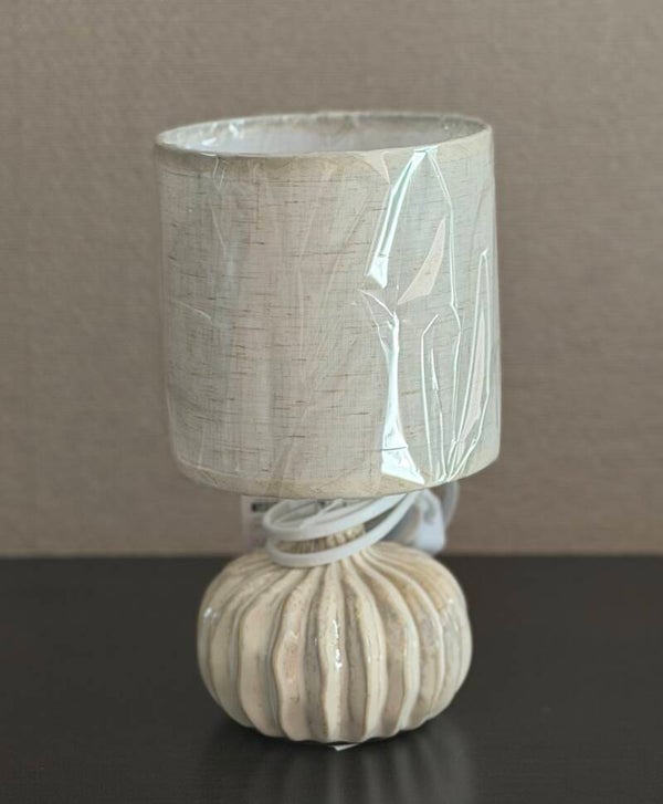 LETI Tafellamp met kap – beige keramiek (compact)