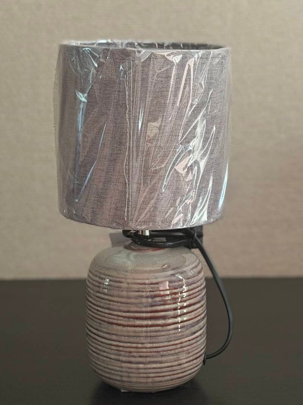 LETI Tafellamp met kap – grijs/roze keramiek