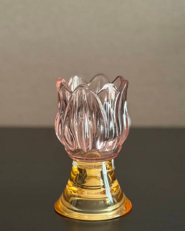 Emmy kandelaar – roze/goud glas