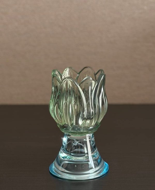 Emmy kandelaar – groen/blauw glas