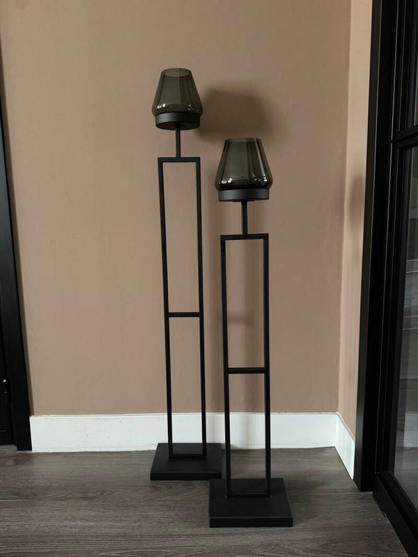 Complete Set Loft42 Vloerkandelaars met Zwarte Windlichten