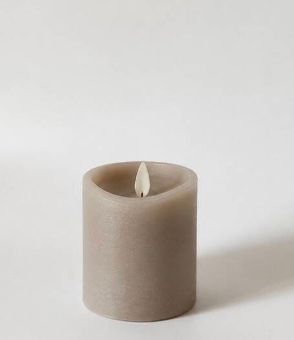 LED-kaars Taupe met Flikkerend Licht