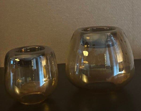 Amberkleurige Metallic Theelichthouder