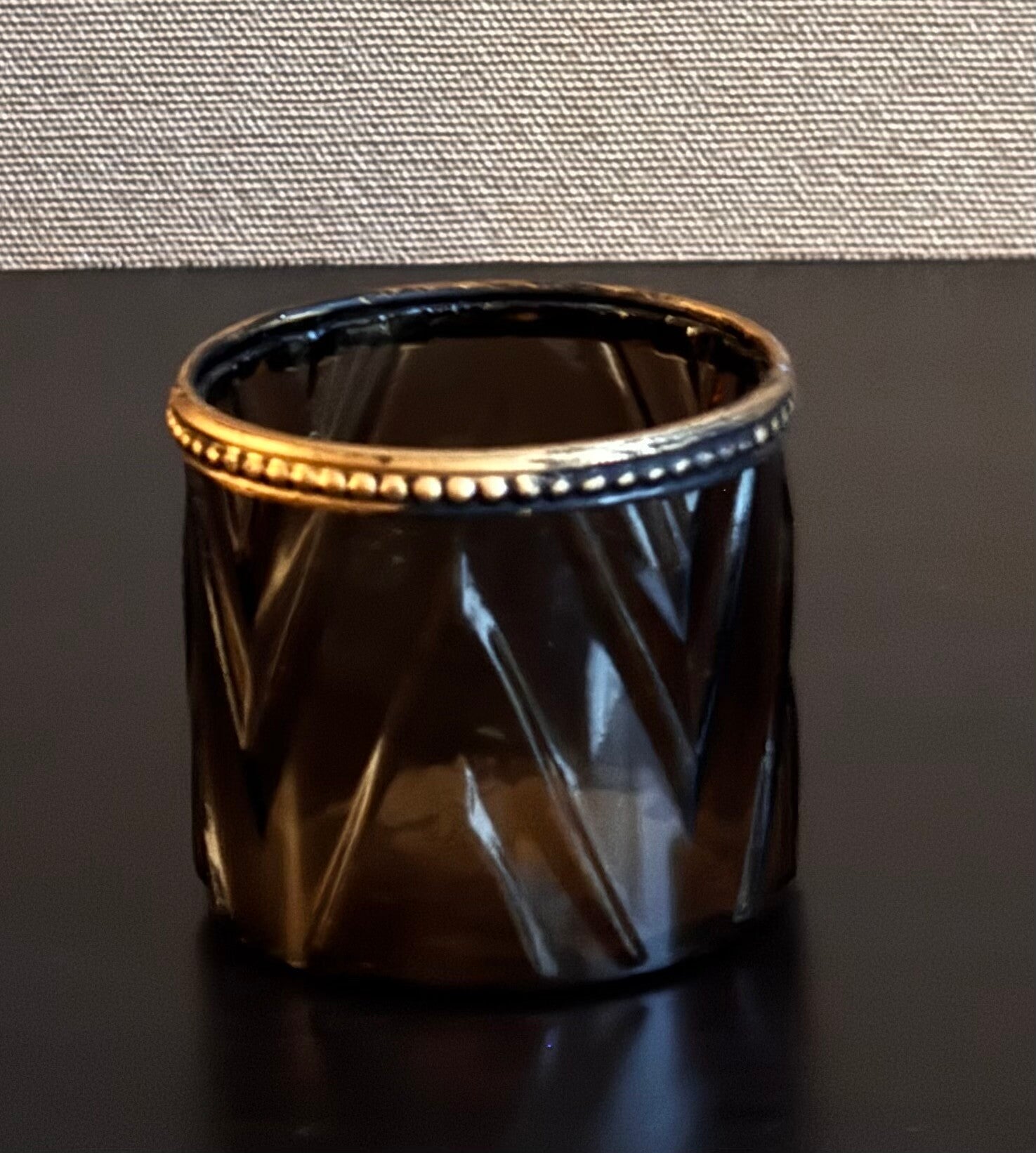 Theelichthouder met Goudrand