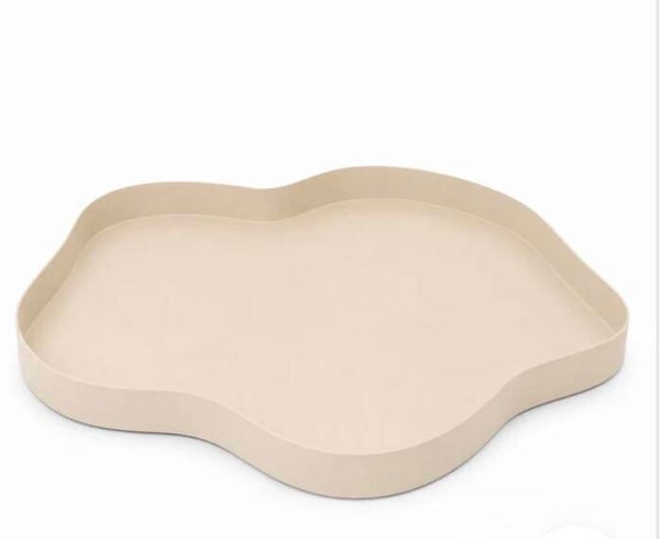 LOFT42 Serva Organisch Metalen Dienblad – Beige – Ø40 cm