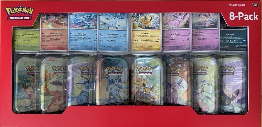 Prismatic Evolutions Costco 8-Pack Mini Tin Collection