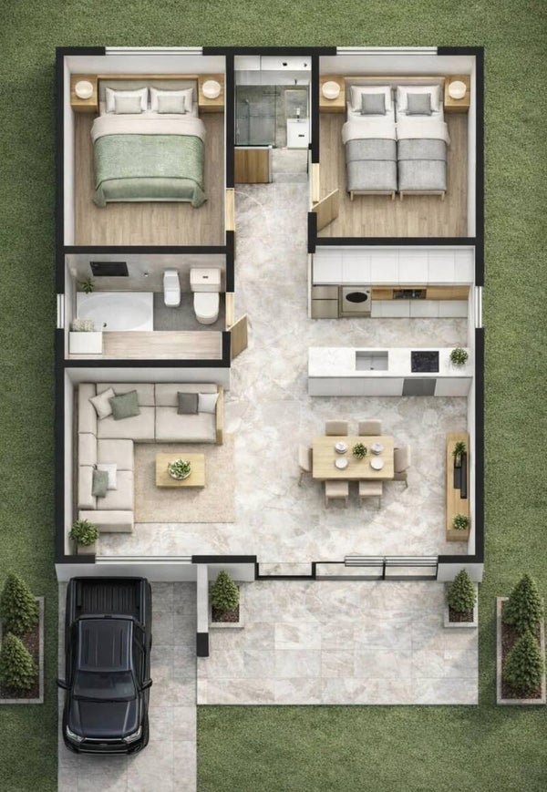 Casa prefabricada modular tipo 2 Habitación