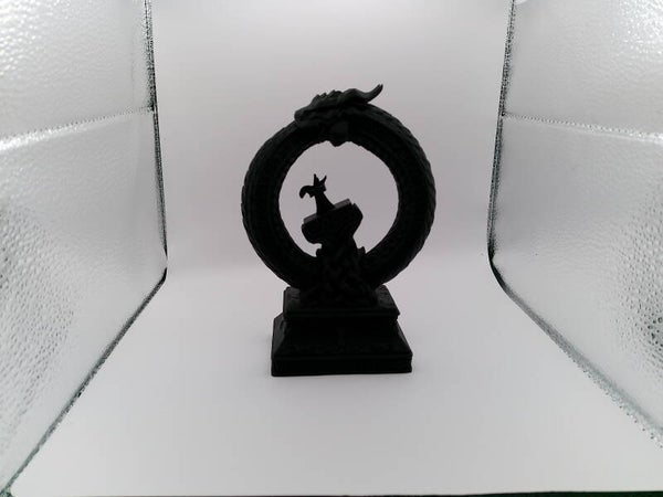 Mjolnir and Jormungandr Norse Statue