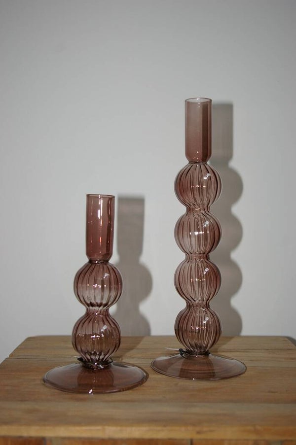 Glazen kandelaars