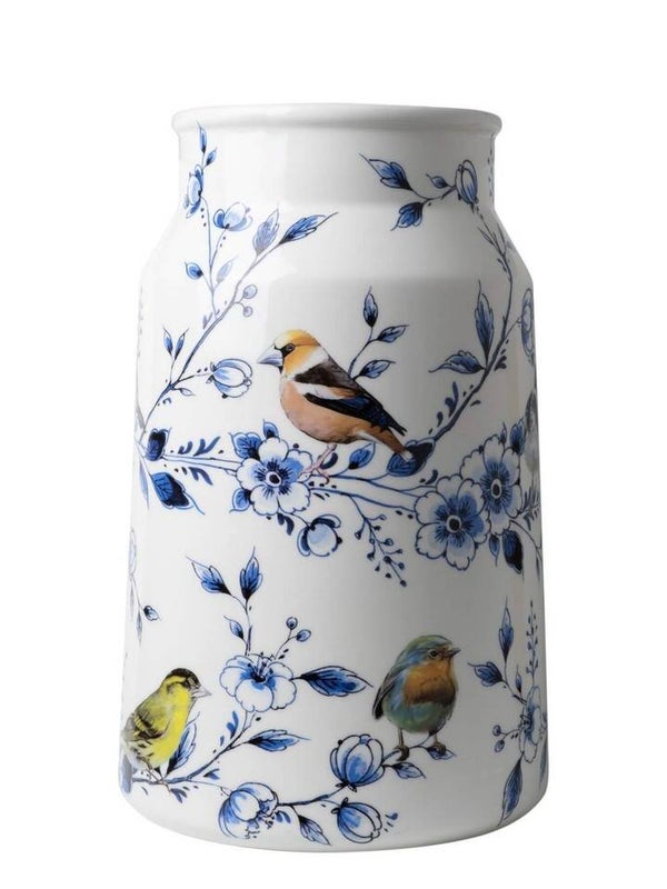 Vaas melkbus bosvogels Heinen Delfts Blauw