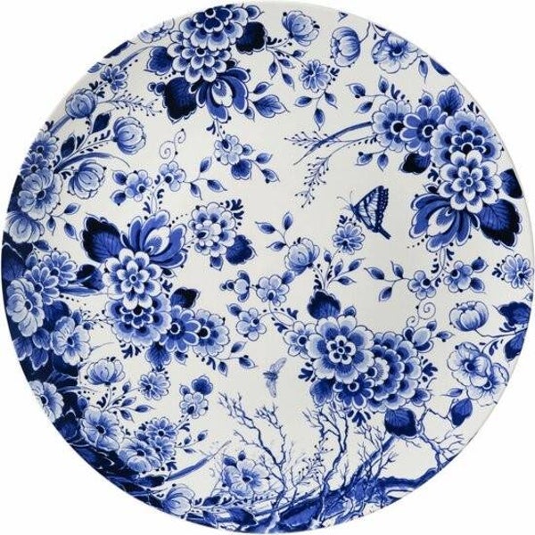Wandbord "Bloementuin" Heinen Delfts blauw