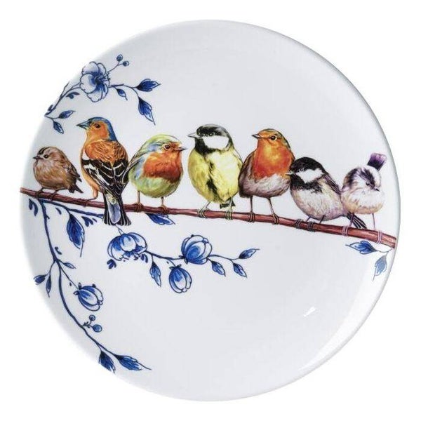 Wandbord "Bosvogels" van Heinen Delfts blauw