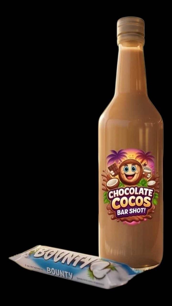 Doos 6 fles 70 cl Chocolate Cocos Cream Shot 14,9% Vol   € 9,49 per stuk