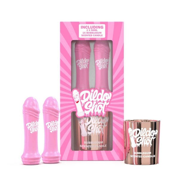 Luxe geschenkverpakking met 2 XL 50 ml shots en een Dildoshot geurkaars. Doos met 8 stuks € 6,- per stuk.€ 6,- per stuk