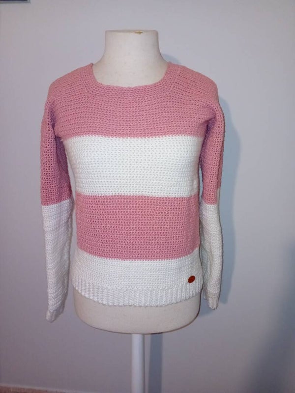 Jersey rosa y blanco