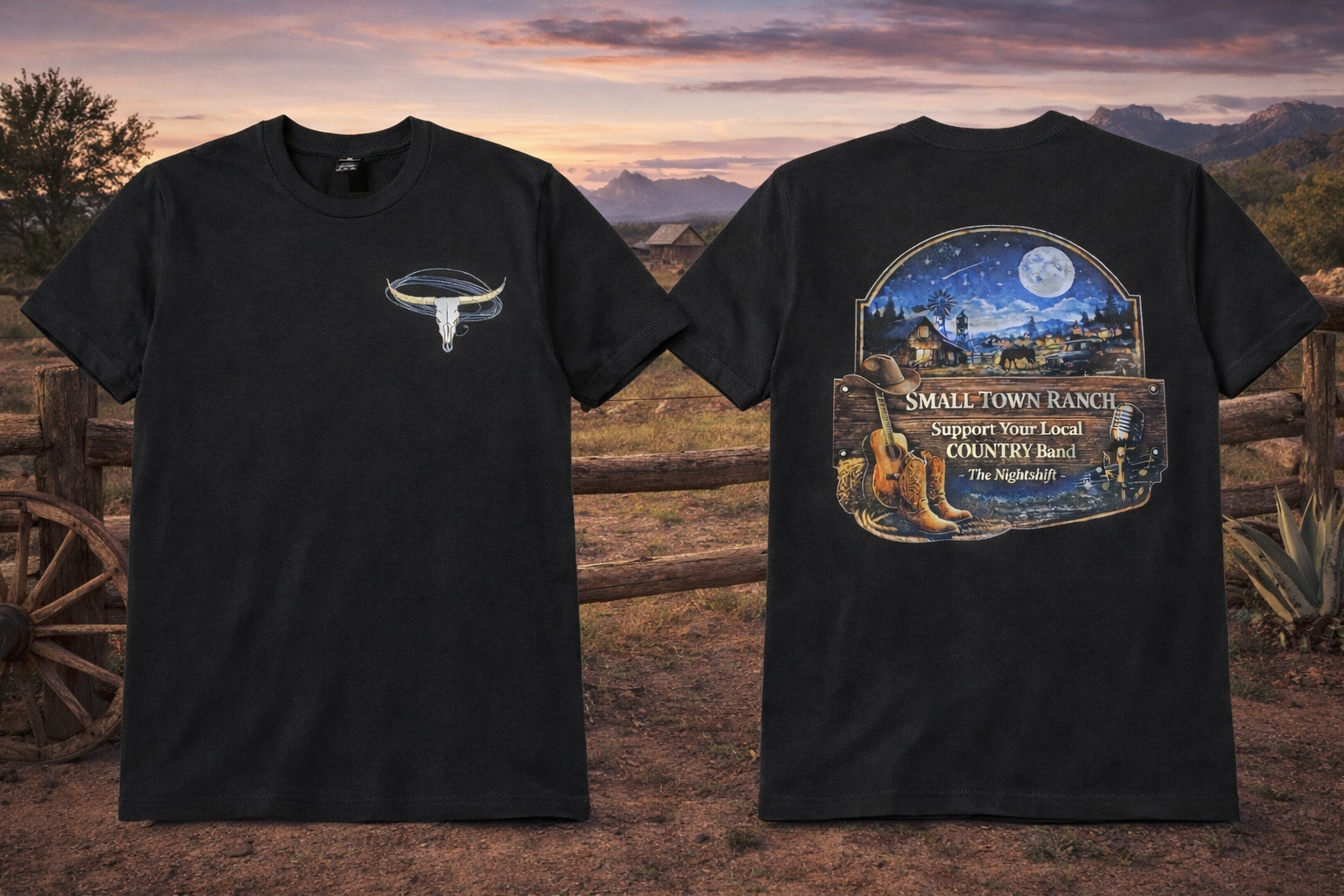 Small Town Ranch – Support Your Local Country Band Tee