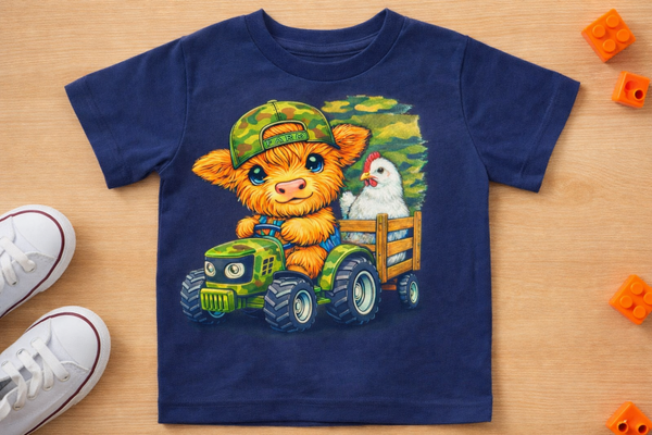 Kids Farm Tractor T-Shirt Description