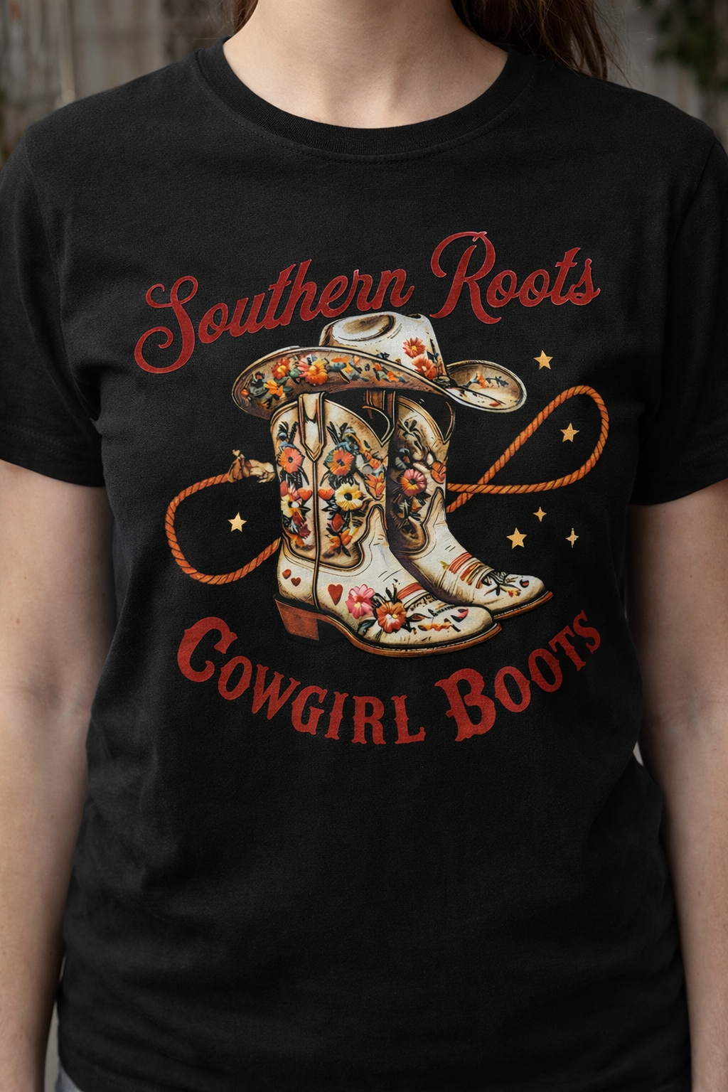 Southern Roots Cowgirl Boots Tee