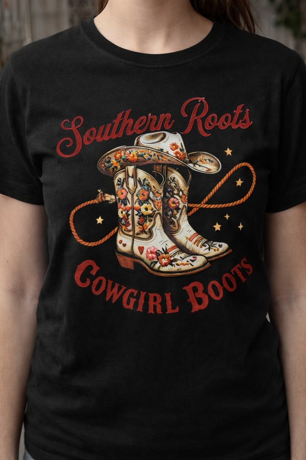 Southern Roots Cowgirl Boots Tee