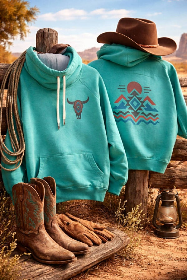 Aztec - Teal Hoodie