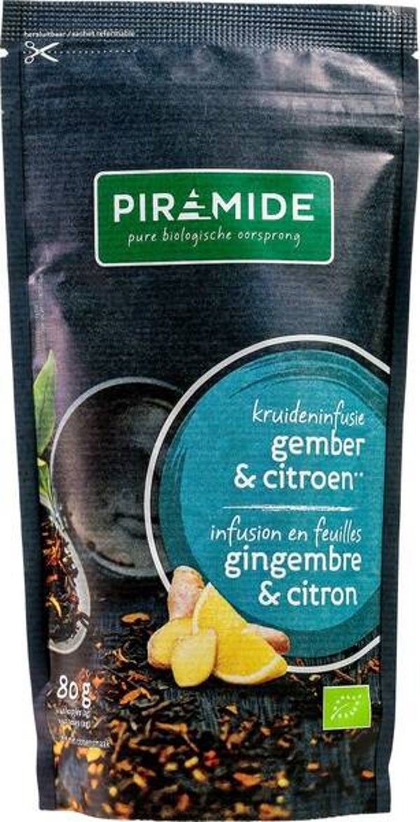 Piramide losse thee gember-citroen 80g