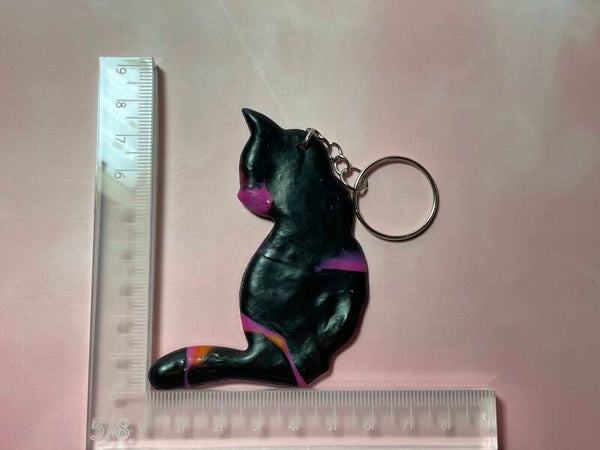 Sleutelhanger recycled plastic kat 6