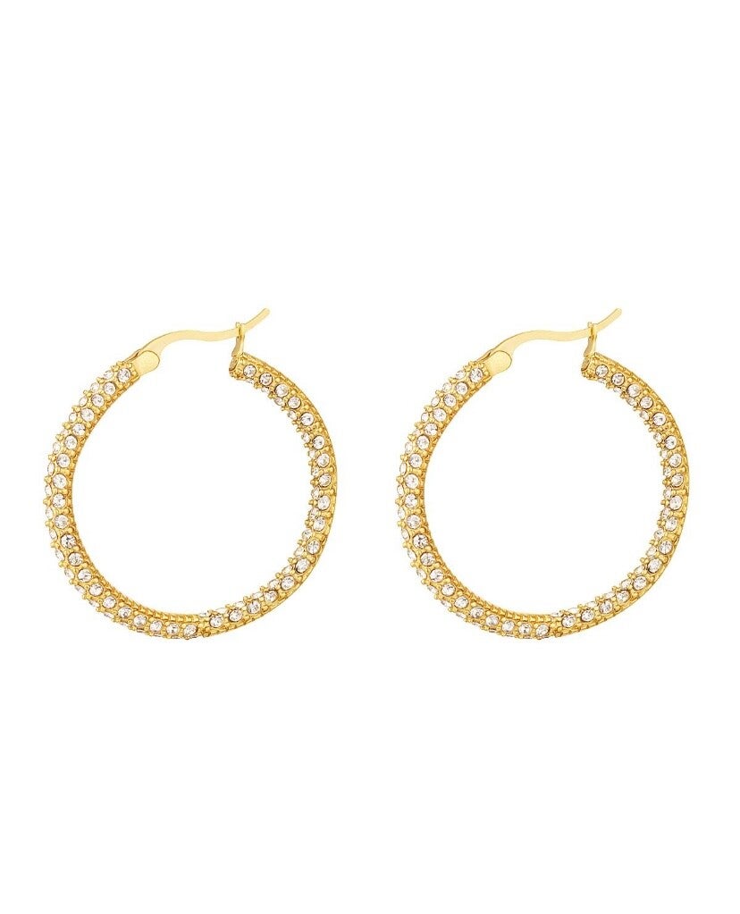 Ronde zirkonia oorbellen