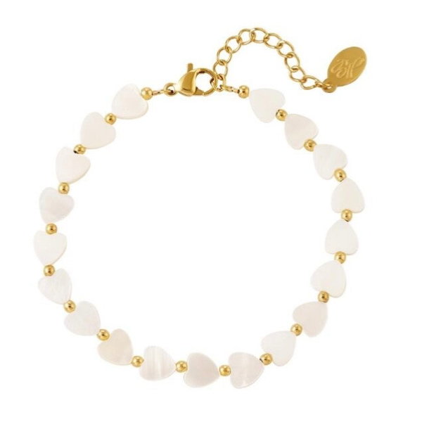 Hart schelpjes armband