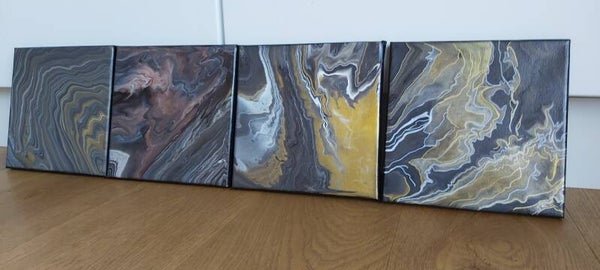 Black and white metallics mini 4p set