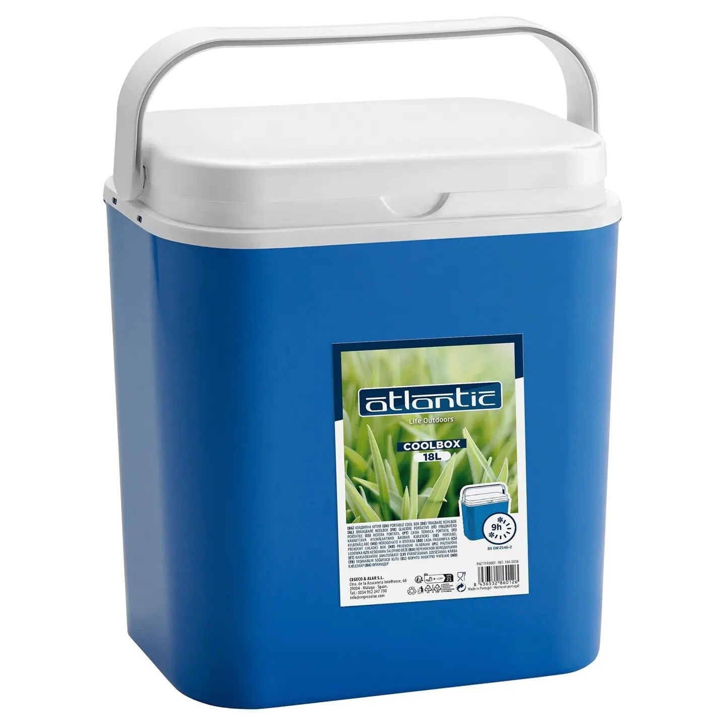 Blauwe koelbox van 18 liter