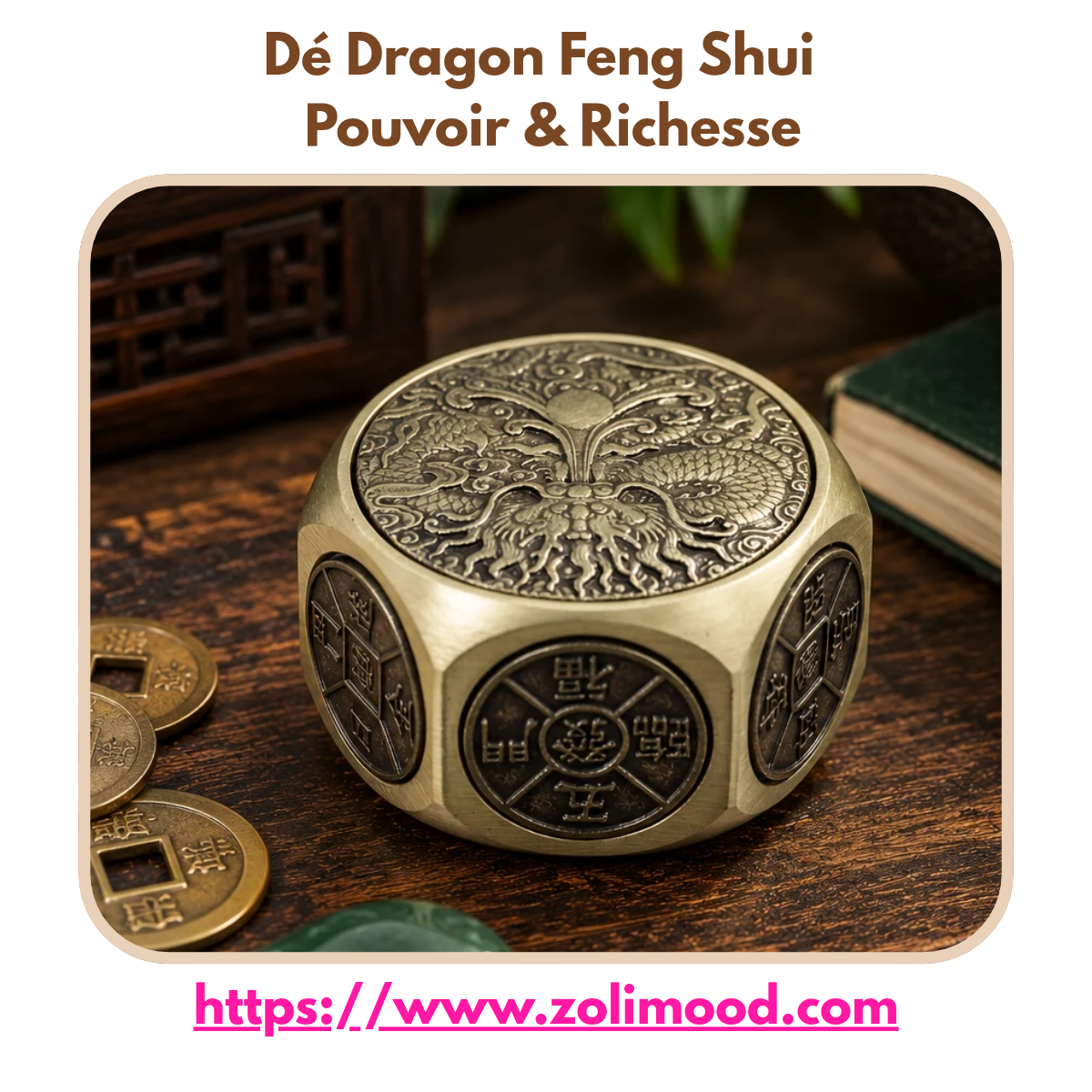 Dé Dragon Feng Shui – Pouvoir & Richesse