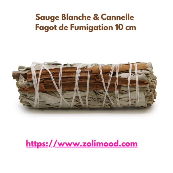 Sauge Blanche & Cannelle – Fagot de Fumigation 10 cm