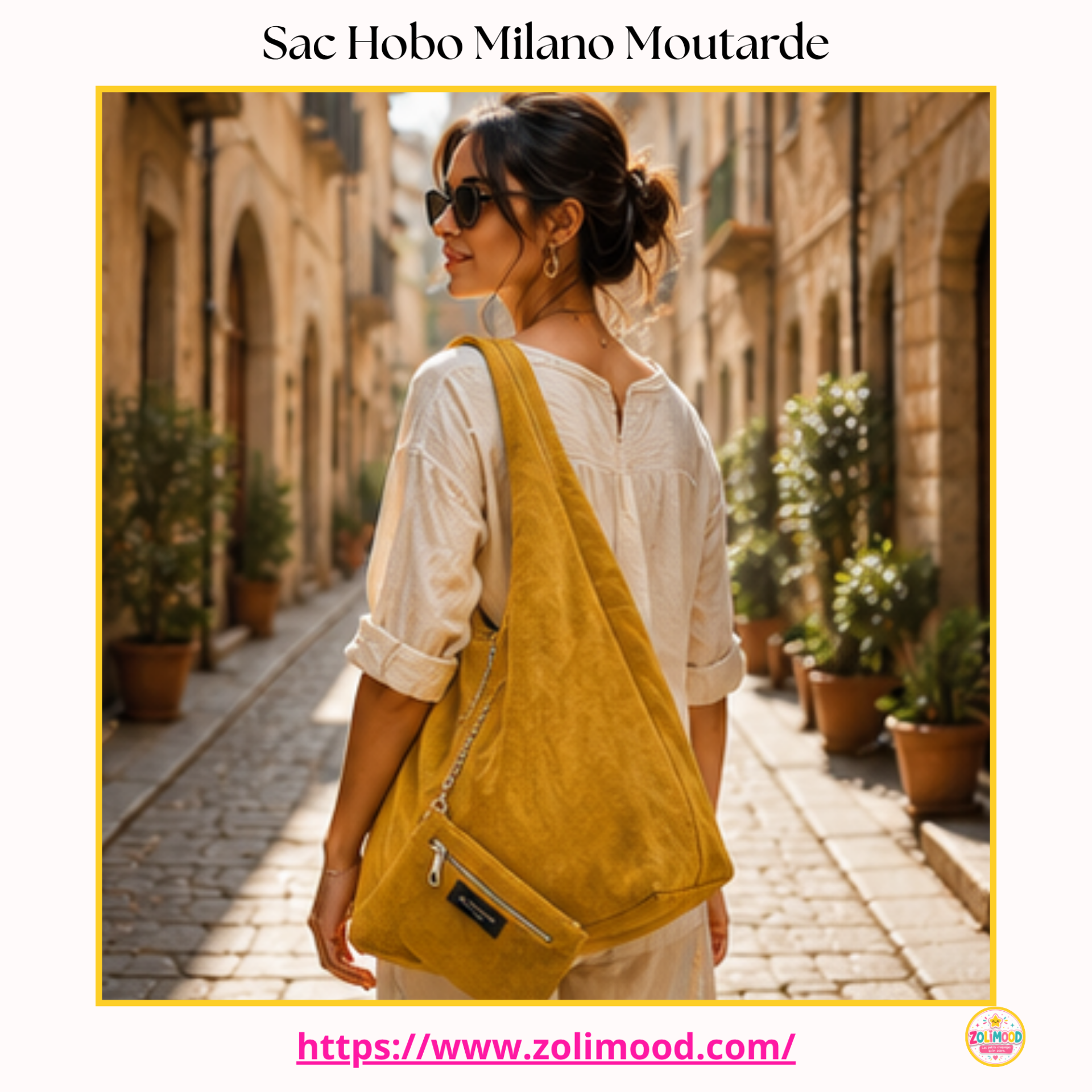 Sac Hobo Milano Moutarde
