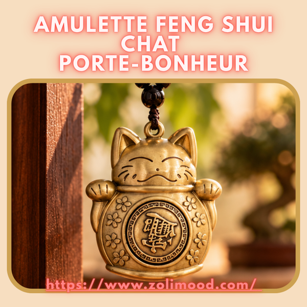 Amulette Feng Shui Chat Porte-Bonheur