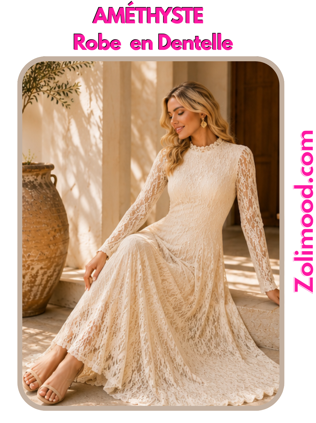 AMÉTHYSTE – Robe Longue Bohème en Dentelle