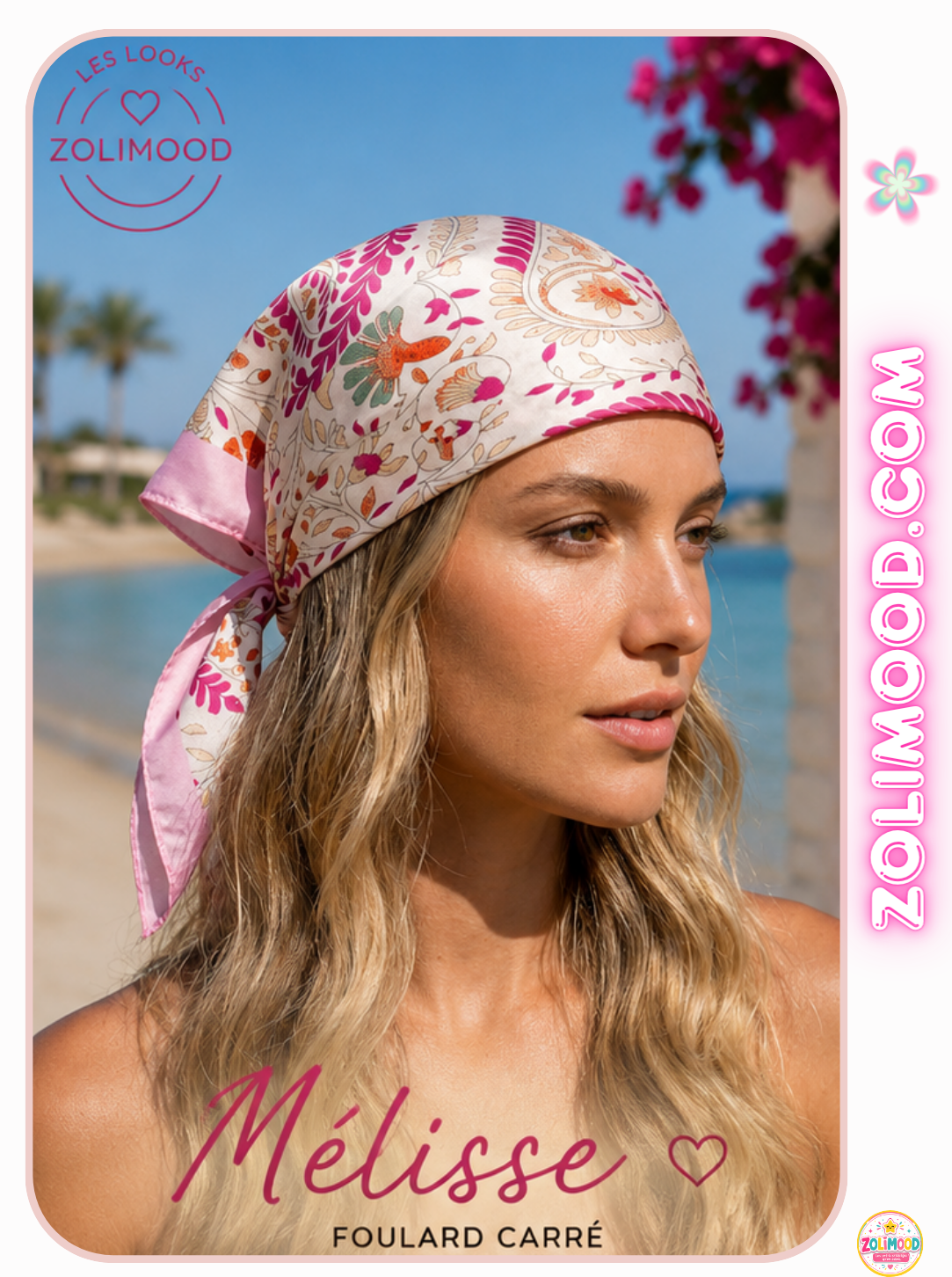 Foulard Carré Mélisse  Motif Paisley