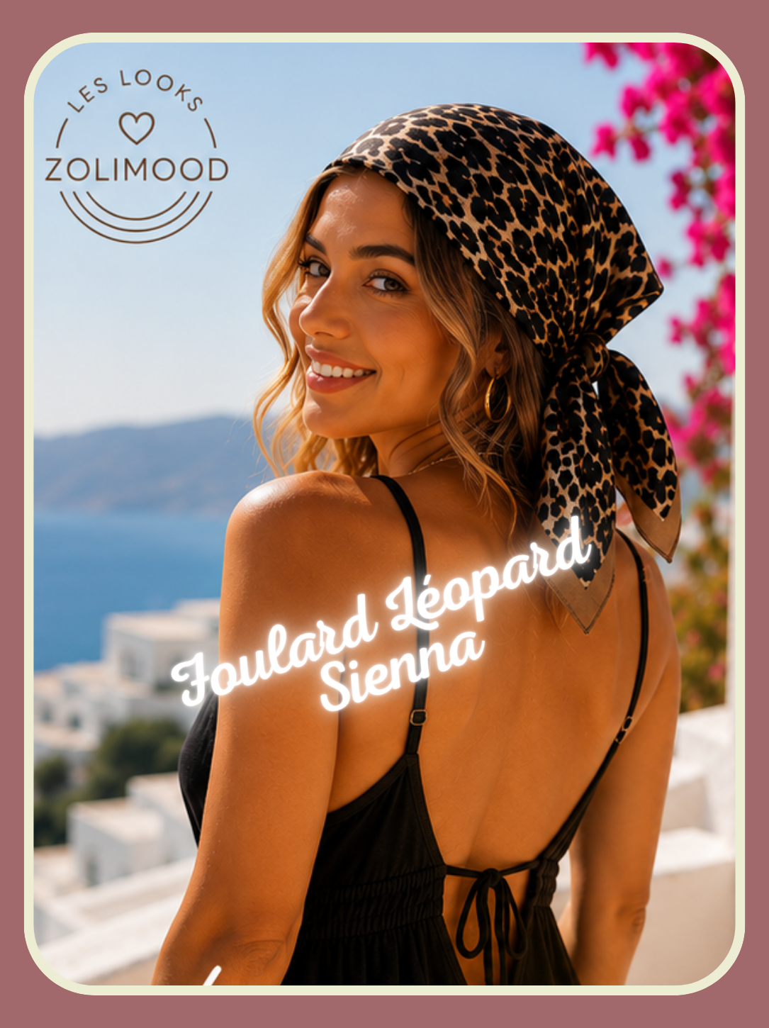 Foulard Carré Sienna  Motif Léopard