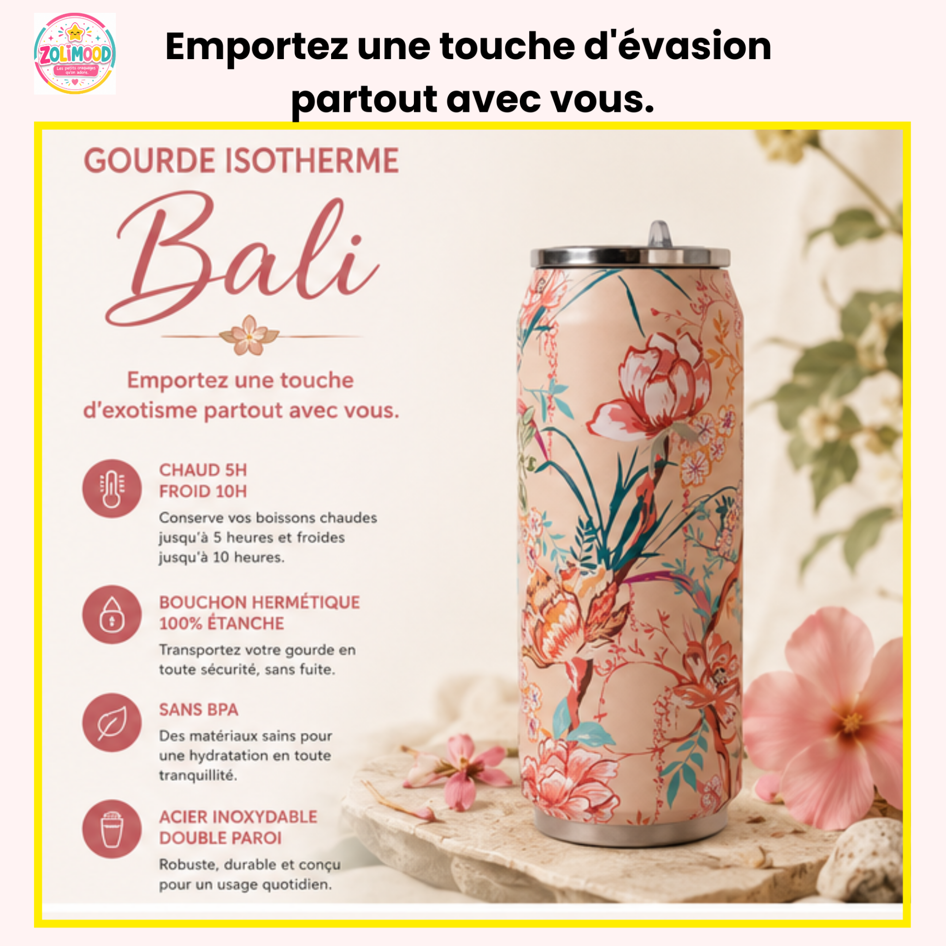 Gourde Isotherme « Bali » – 500 ml