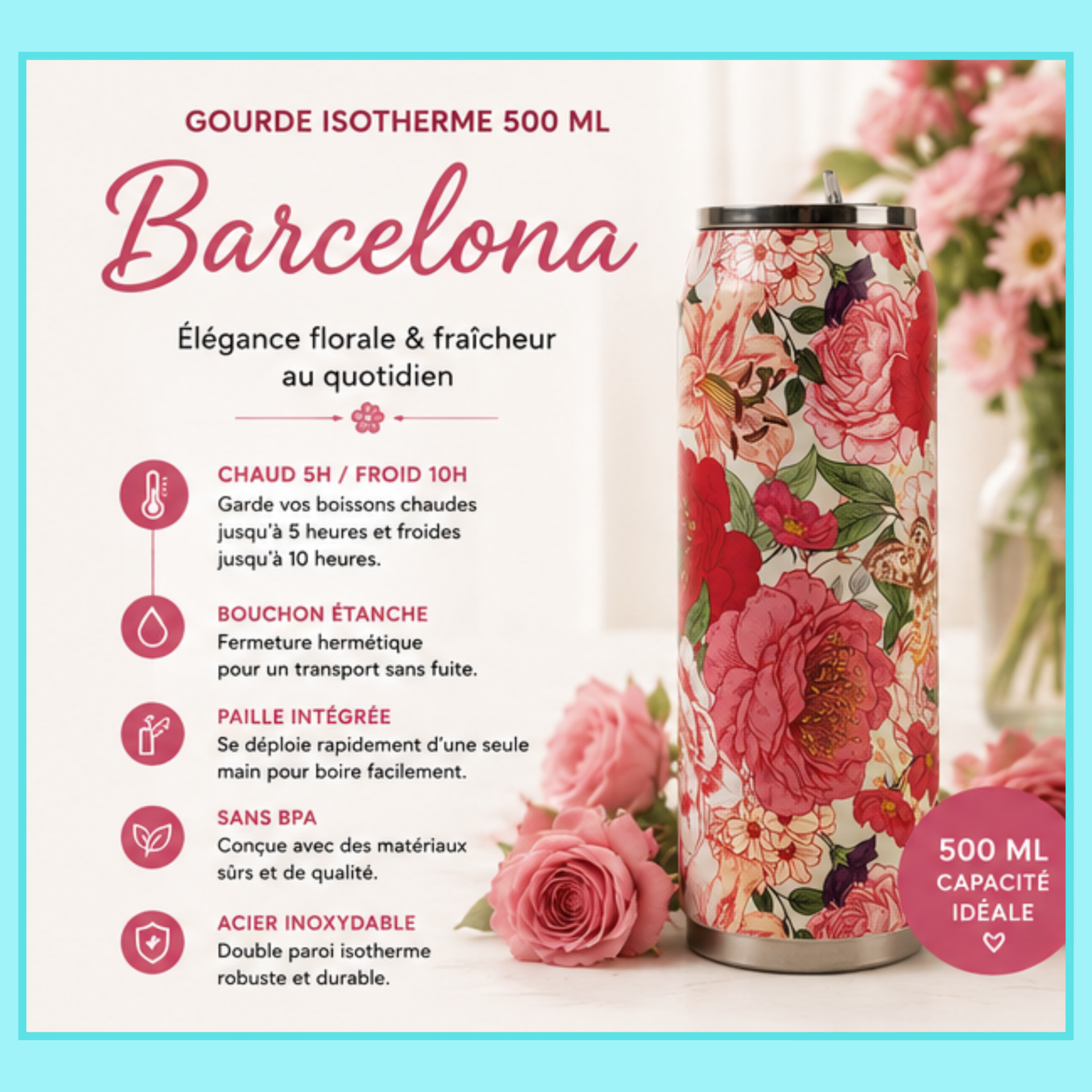 Gourde Isotherme « Barcelona » – 500 ml