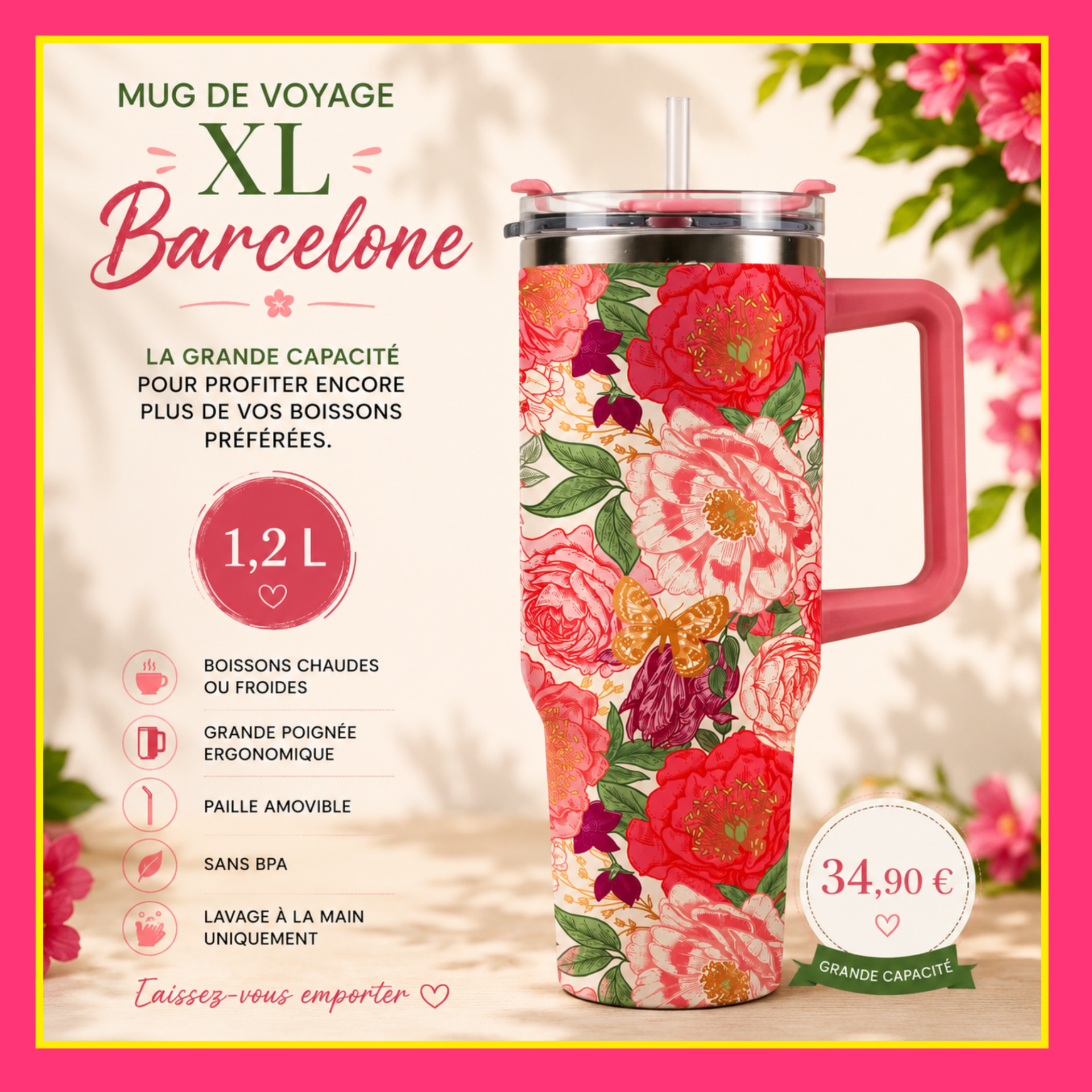 Mug de voyage XL « Barcelone »  1,2 L