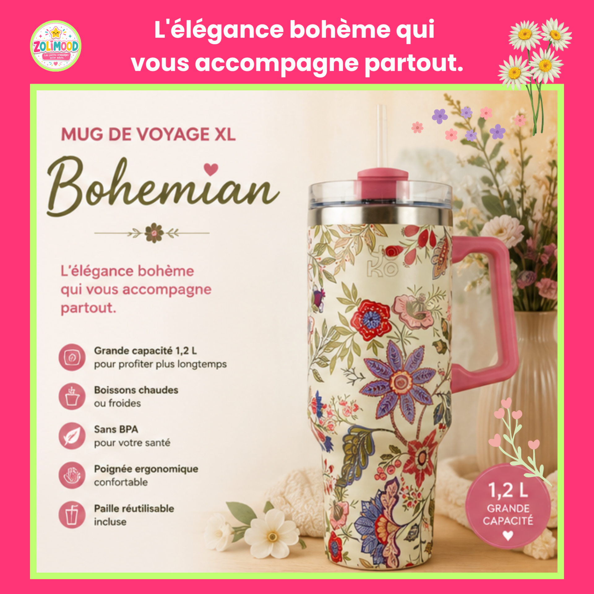 Mug de Voyage XL Bohemian – 1,2 L