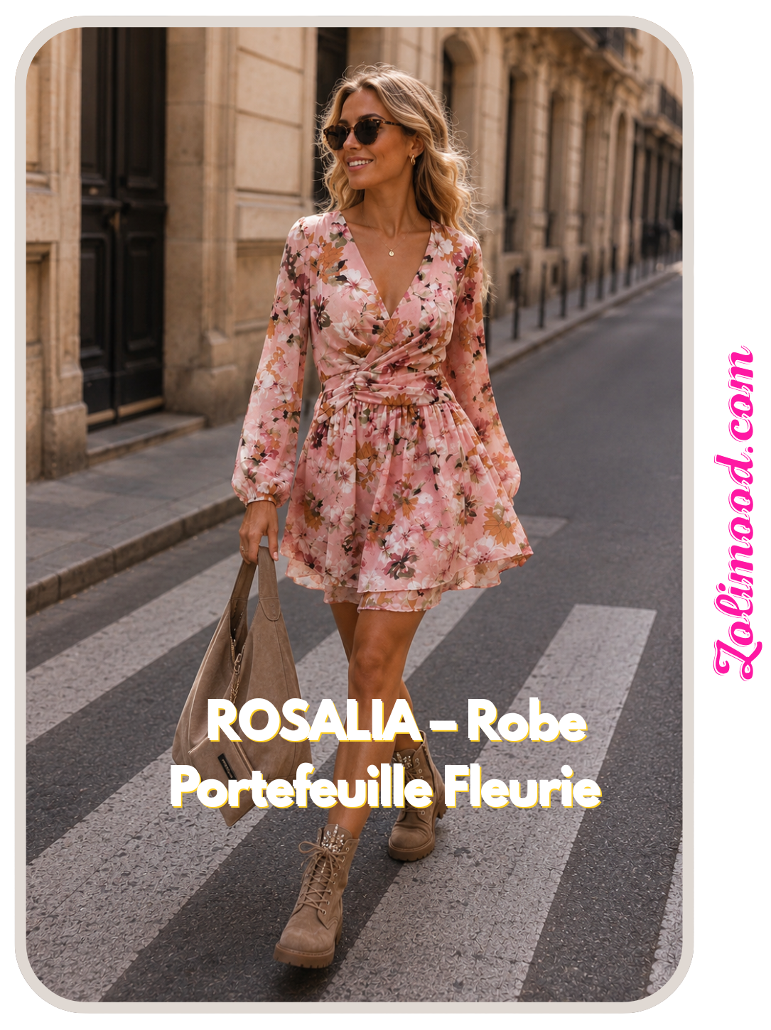 Robe ROSALIA – Portefeuille Fleurie Rose