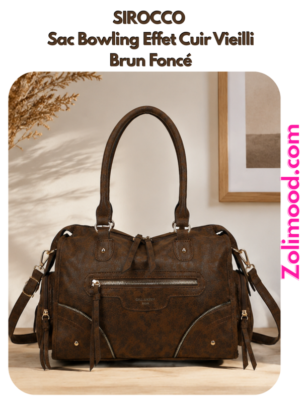 SIROCCO — Sac Bowling Effet Cuir Vieilli