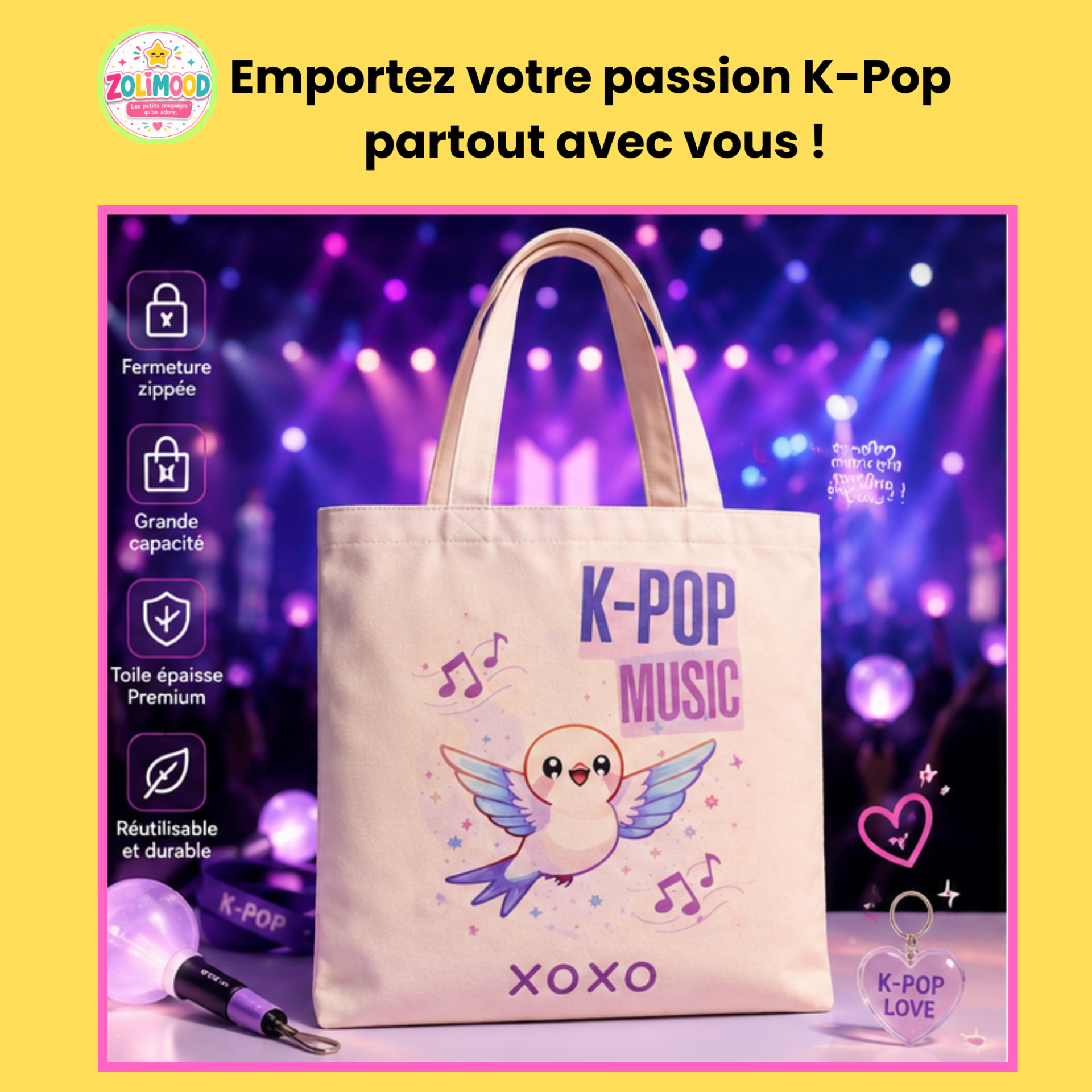 Tote Bag Premium K-Pop Music – XOXO